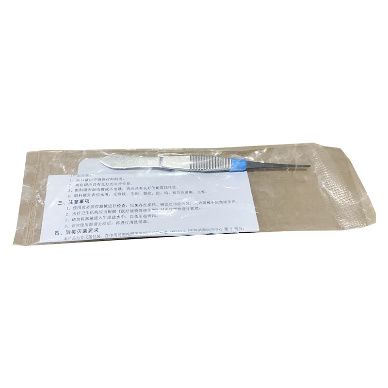 上海手术器械厂 眼科镊 10cm直有齿WD